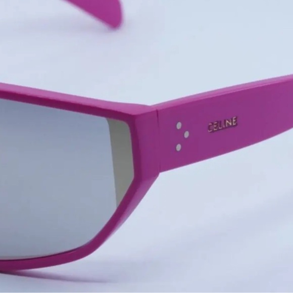 NWOT CELINE shield MIRROR PINK SUNGLASSES - Picture 5 of 14